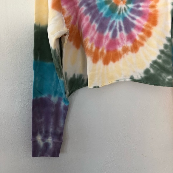 Daydreamer Tie Dye Crop Sweatshirt Rainbow Spiral - Picture 5 of 9